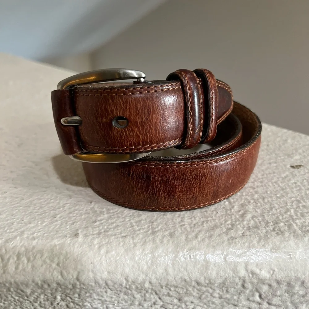 Fossil brown distressed Leather‎ Belt Mens Medium l Work Rugged Utility IGrunge